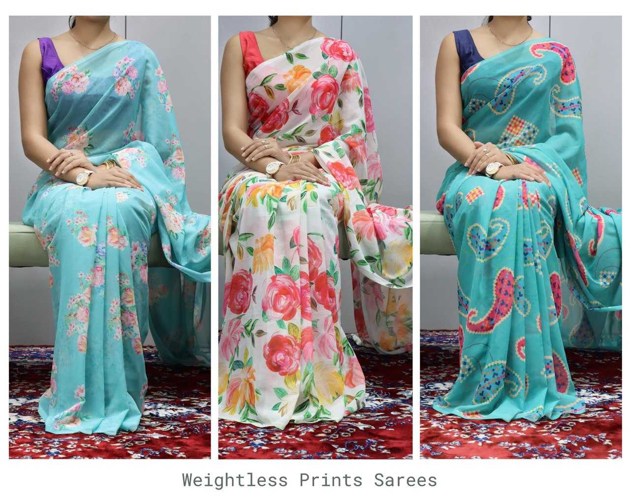 Ynf WEIGHTLESS RIN119 1208 Sarees Wedding Collections Festive Collections Wholesale Printed Sarees Weightless Sarees Sarees With Blouse Manufacturer