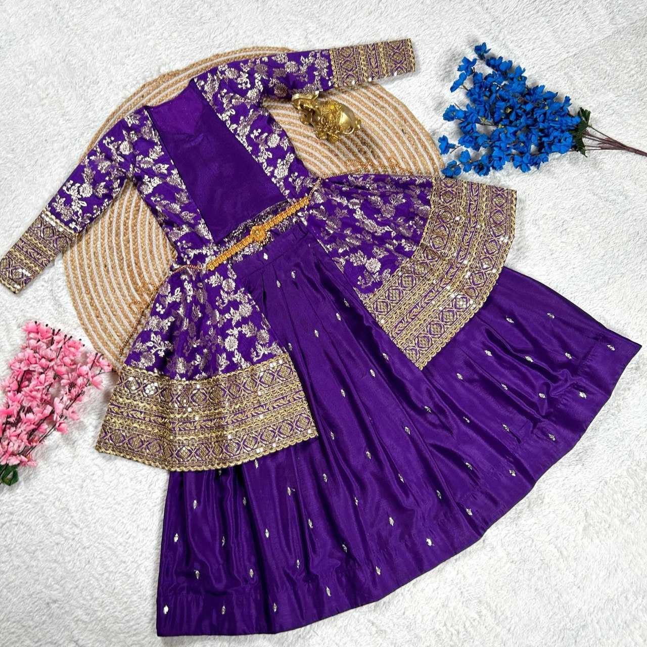 Ynf Zari Silk KESH505 LIMKA Kids Wear Wholesale Kids Wedding Outfits Kids Traditional Jackets Kids Party Wear Ethnic Manufacturer